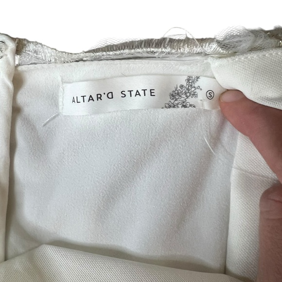 NWT Altar'd State Demi Embellished 3D Florals Strapless Dress Bridal Formal Smll - Picture 12 of 13